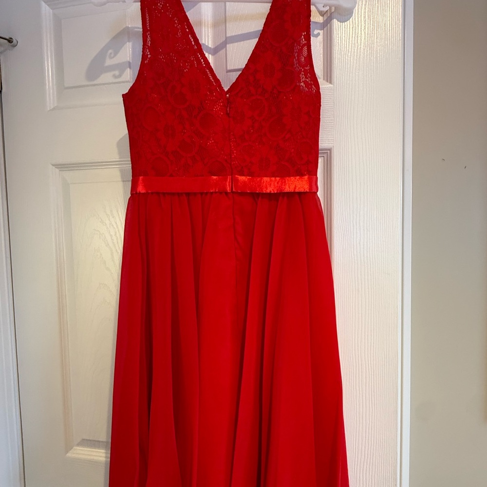 Dancing Queen Vibrant Red Satin Dress